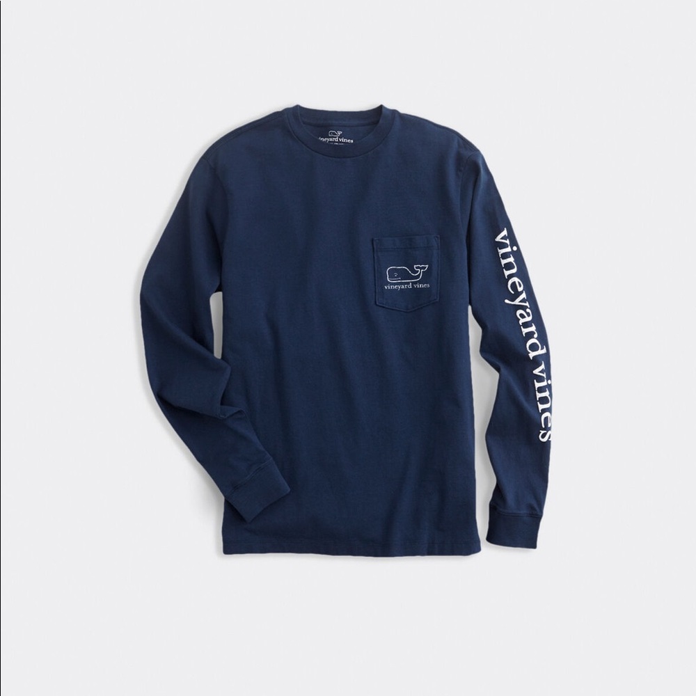 Vineyard Vines Vintage Whale Navy Long Sleeve Tee